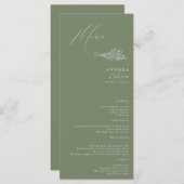 Wilde Bloem Boho Chic Trouwen Menu (Voorkant / Achterkant)