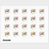 Wilde Bloem Boho Chic Waterverf Trouwdag Vierkante Sticker (Vel)