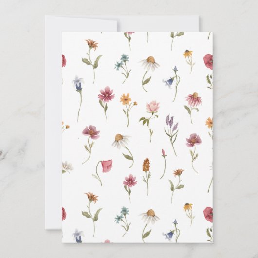 Wilde bloem Boho Couples Shower Invitation Kaart (Achterkant)