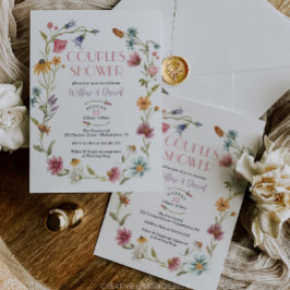 Wilde bloem Boho Couples Shower Invitation Kaart