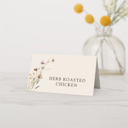 Wilde Bloem Boho Eetbuffet Kaarten Plaatskaartje (Voorkant)