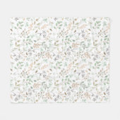 Wilde Bloem Boho Fleece Deken (Voorkant (Horizontaal))