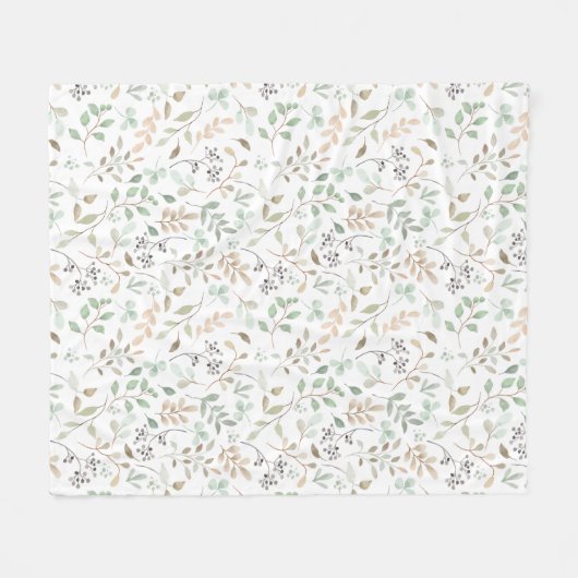 Wilde Bloem Boho Fleece Deken (Voorkant (Horizontaal))