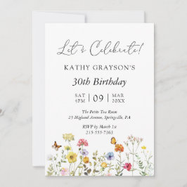 Wilde bloem Boho Floral Botanical Birthday Party Kaart