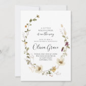 Wilde bloem Boho Floral Wreator baby shower Kaart (Voorkant)