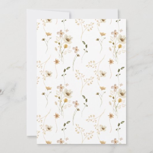 Wilde bloem Boho Floral Wreator baby shower Kaart (Achterkant)