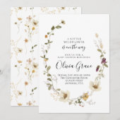 Wilde bloem Boho Floral Wreator baby shower Kaart (Voorkant / Achterkant)