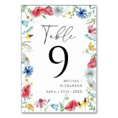 Wilde bloem Boho Garden Table Number Kaart (Voorkant)