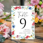 Wilde bloem Boho Garden Table Number Kaart