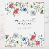 Wilde bloem Boho Garden Weddenschap Wijnlabel Wijn Etiket (Enkel label)