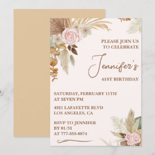 Wilde bloem Boho Groovy Whimsy 41ste verjaardag Kaart