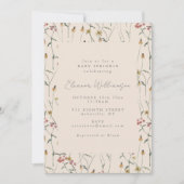 Wilde bloem boho herfst baby sprinkle feestje kaart (Voorkant)