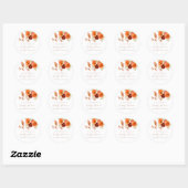 Wilde Bloem Boho Herfst Bloemstuk Aangepaste Baby  Ronde Sticker (Vel)