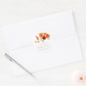 Wilde Bloem Boho Herfst Bloemstuk Aangepaste Baby  Ronde Sticker (Envelop)