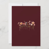 Wilde Bloem Boho Herfst Burgundy Blush Roze Bruilo Kaart (Achterkant)