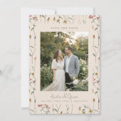 Wilde bloem boho herfst weide trouwfoto save the date (Voorkant)