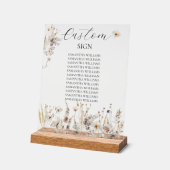 Wilde Bloem Boho Landelijke Elegante Bruidsborrel Acryl Bord (Hoek)