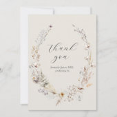 Wilde Bloem Boho Landelijke Elegante Bruidsborrel Bedankkaart (Voorkant)