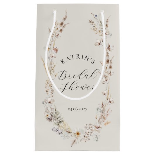 Wilde Bloem Boho Landelijke Elegante Bruidsdouche Klein Cadeauzakje (Voorkant)