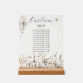 Wilde Bloem Boho Landelijke Elegante Bruidsuitnodi Acryl Bord (Voorkant)