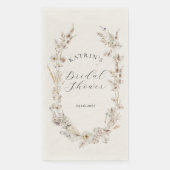 Wilde Bloem Boho Landelijke Elegante Bruidsuitnodi Servet (Voorkant)