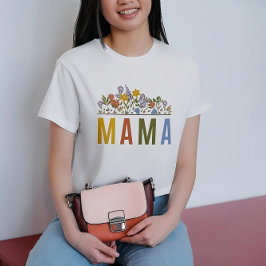 wilde bloem boho mama kleurrijke T-Shirt