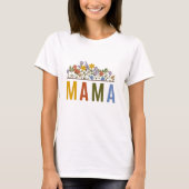 wilde bloem boho mama kleurrijke T-Shirt (Voorkant)