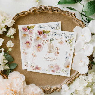 Wilde Bloem Boho Meisje Baby Shower Servet