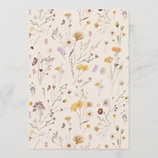 Wilde Bloem Boho Menu (Achterkant)