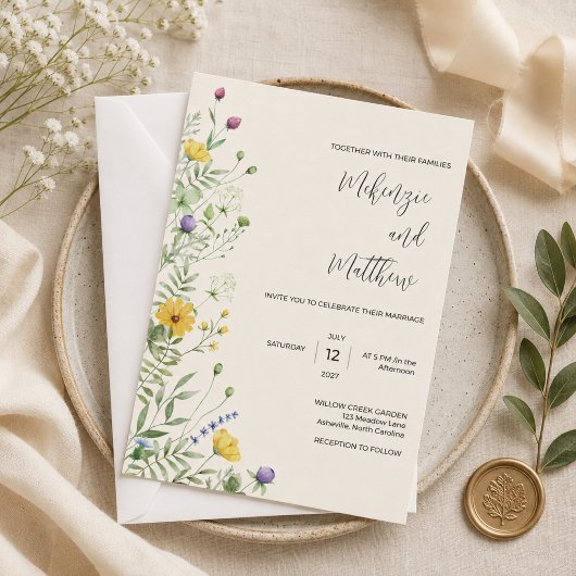 Wilde Bloem Boho Minimalistische Moderne Weide Tro Kaart