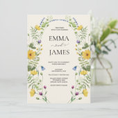 Wilde Bloem Boho Minimalistische Moderne Weide Tro Kaart (Staand voorkant)
