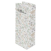 Wilde Bloem Boho Naam Monogram Wijn Cadeautas (Voorkant Gekanteld)