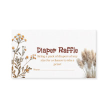 Wilde Bloem Boho Pampas Baby Shower Luier Raffle