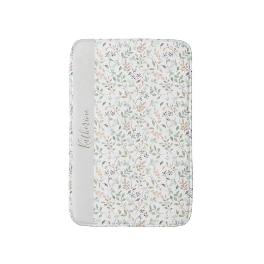 Wilde Bloem Boho Persoonlijk Badmat (Voorkant Verticaal)