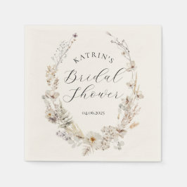 Wilde bloem Boho rustieke elegante bruidsdouche Servet