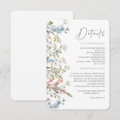 Wilde Bloem Boho Trouwdetailskaart Kaart (Voorkant / Achterkant)