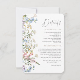 Wilde Bloem Boho Trouwdetailskaart Kaart