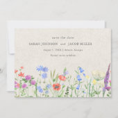 Wilde Bloem Boho Trouwfoto Save The Date (Voorkant)