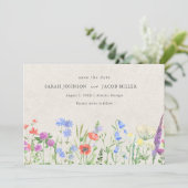 Wilde Bloem Boho Trouwfoto Save The Date (Staand voorkant)