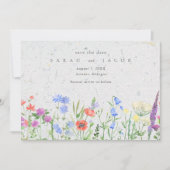 Wilde Bloem Boho Trouwkaart Bewaar de Datum Save The Date (Voorkant)