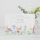 Wilde Bloem Boho Trouwkaart Bewaar de Datum Save The Date (Staand voorkant)
