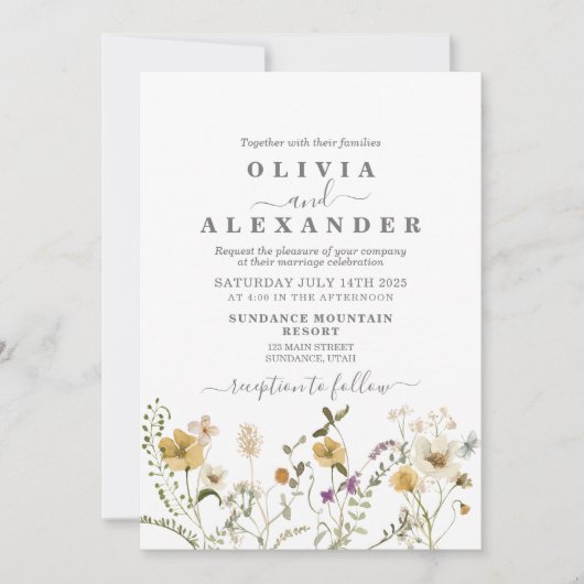 Wilde bloem Boho tuin Aanvraag Kaart (Voorkant)