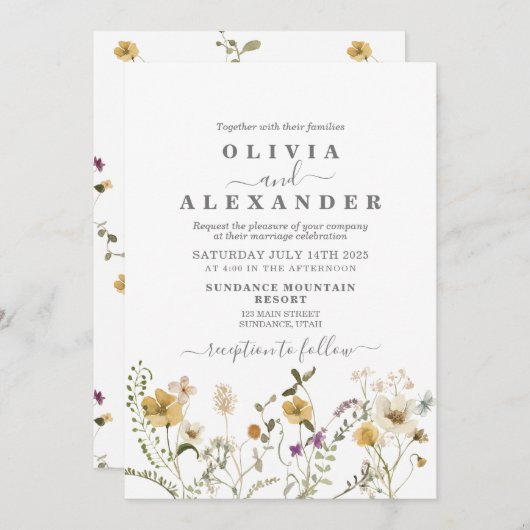 Wilde bloem Boho tuin Aanvraag Kaart (Voorkant / Achterkant)