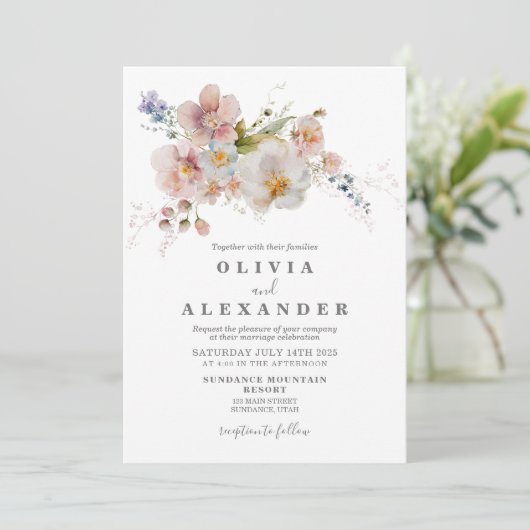 Wilde bloem Boho tuin Aanvraag Kaart (Staand voorkant)