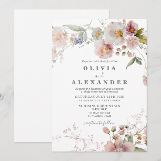 Wilde bloem Boho tuin Aanvraag Kaart (Voorkant / Achterkant)