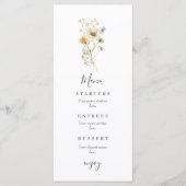 Wilde Bloem Boho Tuin Bloem Bruiloft Menu (Voorkant)