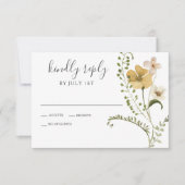 Wilde bloem Boho tuin bloem bruiloft RSVP kaart (Voorkant)