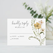 Wilde bloem Boho tuin bloem bruiloft RSVP kaart (Staand voorkant)
