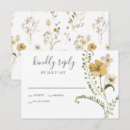 Wilde bloem Boho tuin bloem bruiloft RSVP kaart