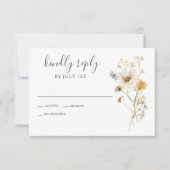 Wilde bloem Boho tuin bloem bruiloft RSVP kaart (Voorkant)